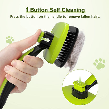 Pecute Cepillo Perros Y Gatos Peine Para Mascotas Quitar Y Remover El Pelo Muerto Carda Con Púas Flexible De Acero Inoxidable Para Desenredar Y Peinar a Mascotas, Reduce 95% De Pelo Suelto Cómodo
