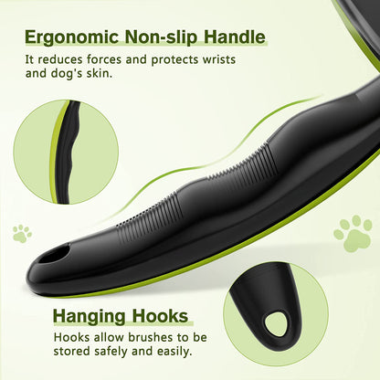 Pecute Cepillo Perros Y Gatos Peine Para Mascotas Quitar Y Remover El Pelo Muerto Carda Con Púas Flexible De Acero Inoxidable Para Desenredar Y Peinar a Mascotas, Reduce 95% De Pelo Suelto Cómodo
