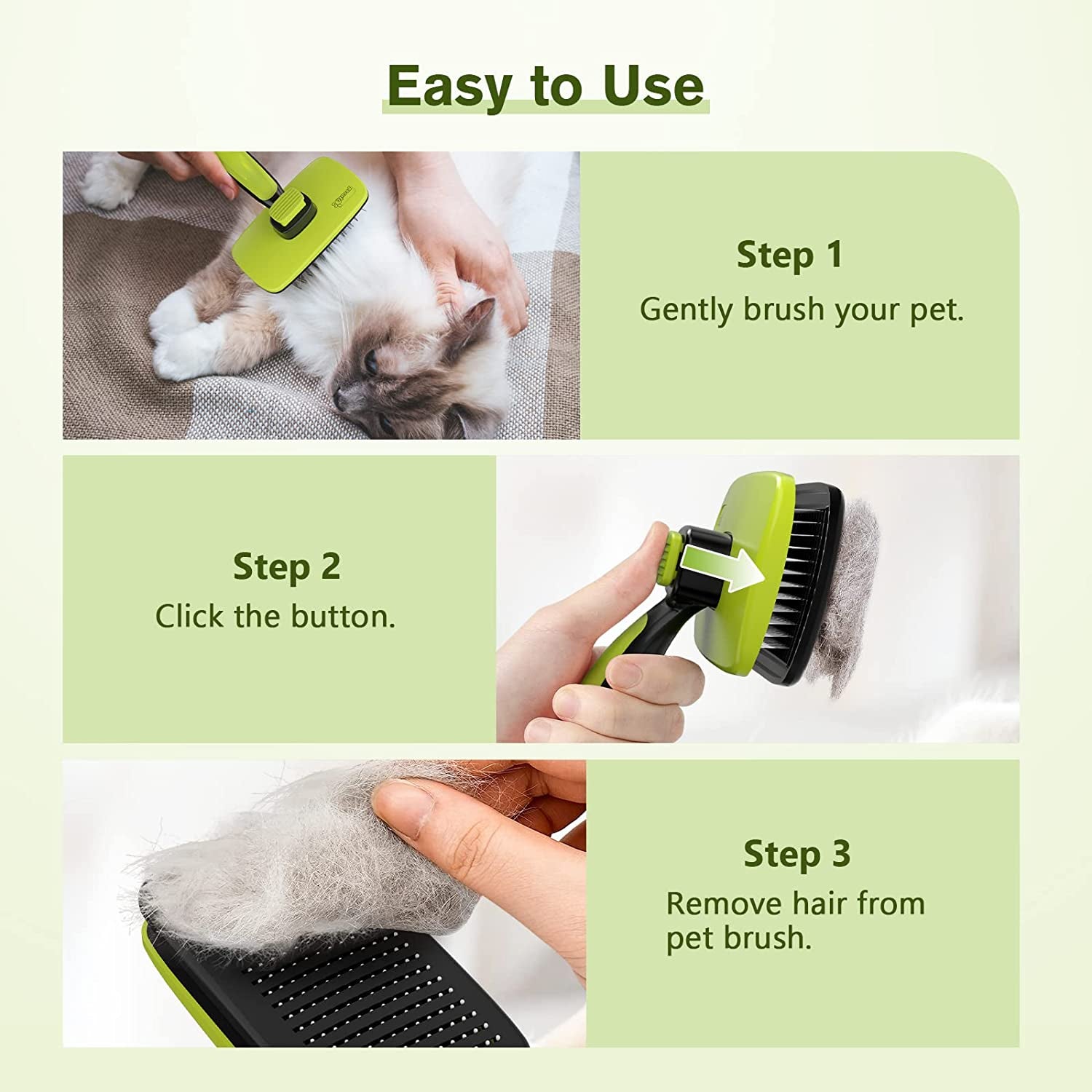 Pecute Cepillo Perros Y Gatos Peine Para Mascotas Quitar Y Remover El Pelo Muerto Carda Con Púas Flexible De Acero Inoxidable Para Desenredar Y Peinar a Mascotas, Reduce 95% De Pelo Suelto Cómodo