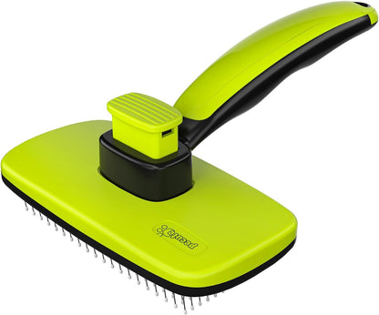 Pecute Cepillo Perros Y Gatos Peine Para Mascotas Quitar Y Remover El Pelo Muerto Carda Con Púas Flexible De Acero Inoxidable Para Desenredar Y Peinar a Mascotas, Reduce 95% De Pelo Suelto Cómodo