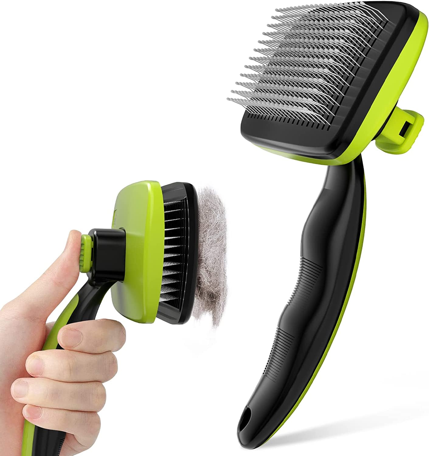 Pecute Cepillo Perros Y Gatos Peine Para Mascotas Quitar Y Remover El Pelo Muerto Carda Con Púas Flexible De Acero Inoxidable Para Desenredar Y Peinar a Mascotas, Reduce 95% De Pelo Suelto Cómodo